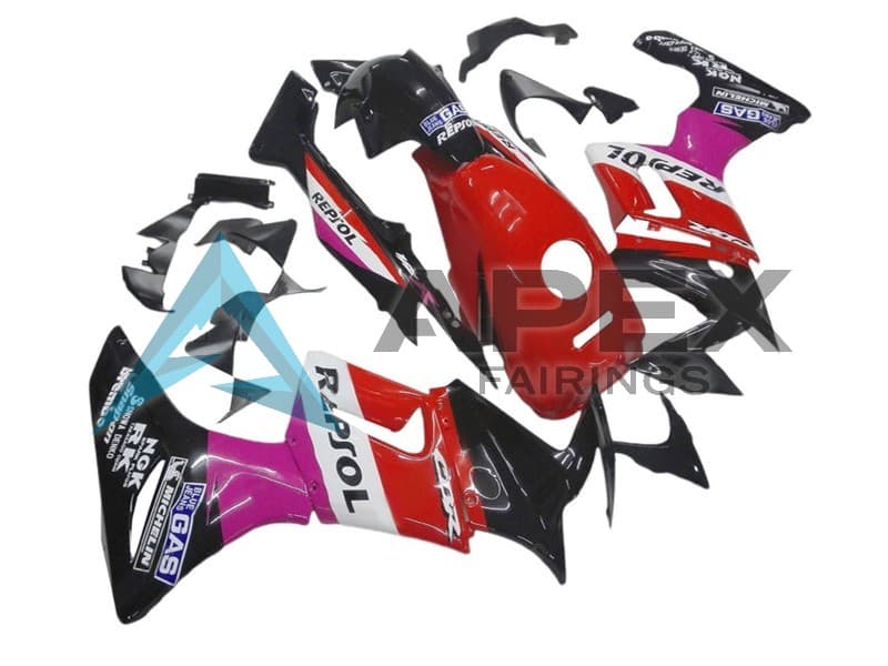Pink White Red Glossy Black Repsol Michelin - Honda CBR125R (2004-2006) ABS Fairings | Apex Fairings