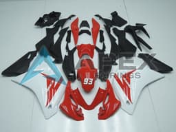 White Red Matte Black 93 - Honda CBR125R (2011-2016) ABS Fairings | Apex Fairings — view 1