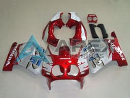 Silver White Red - Honda CBR250R MC19 (1988-1989) ABS Fairings | Apex Fairings — view 1