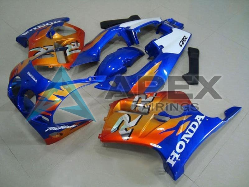 White Blue Orange - Honda CBR250R MC19 (1988-1989) ABS Fairings | Apex Fairings