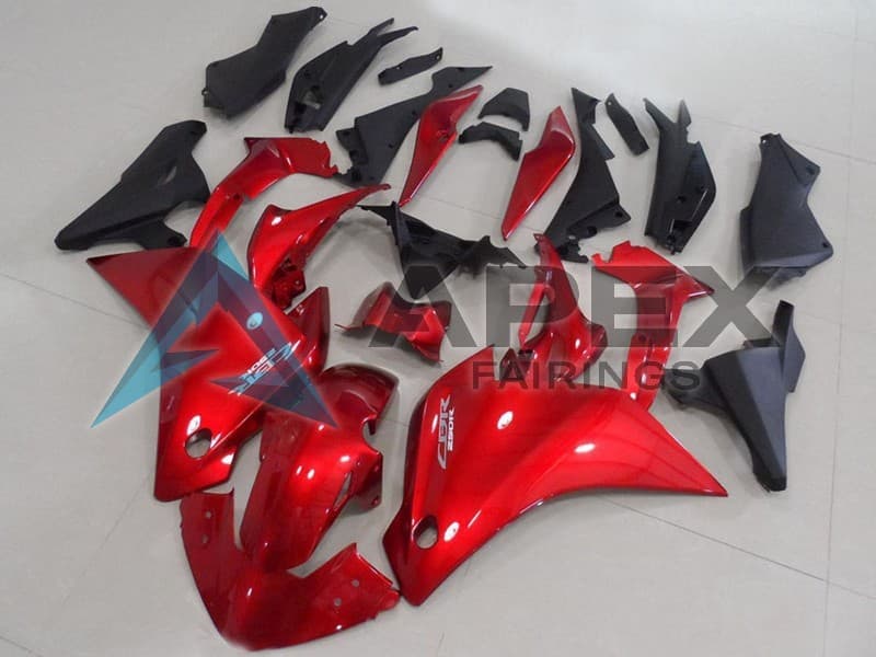 Red Matte Black - Honda CBR250R MC41 (2011-2016) ABS Fairings | Apex Fairings