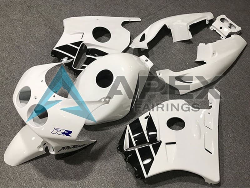 White Glossy Black - Honda CBR250RR MC22 (1990-1996) ABS Fairings — Style FE42 | Apex Fairings