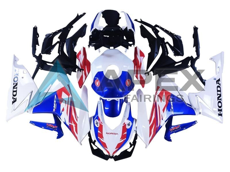 White Red Blue - Honda CBR400R (2019-2023) ABS Fairings — Style FE8 | Apex Fairings