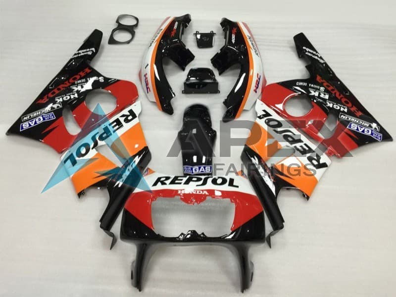 White Red Blue - Honda CBR400RR NC23 (1987-1989) ABS Fairings — Style FE12 | Apex Fairings