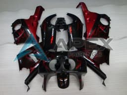 Glossy Black Red Flame - Honda CBR400RR NC29 (1990-1999) ABS Fairings | Apex Fairings — view 1