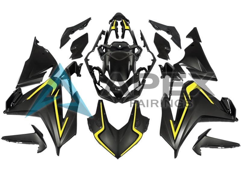 Matte Black Yellow - Honda CBR500R (2019-2023) ABS Fairings | Apex Fairings
