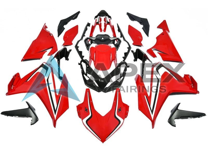 Red White Black - Honda CBR500R (2019-2023) ABS Fairings — Style FE28 | Apex Fairings