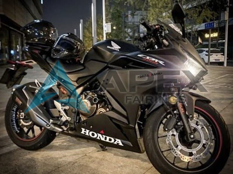 Matte Black White Red - Honda CBR500R (2019-2023) ABS Fairings | Apex Fairings
