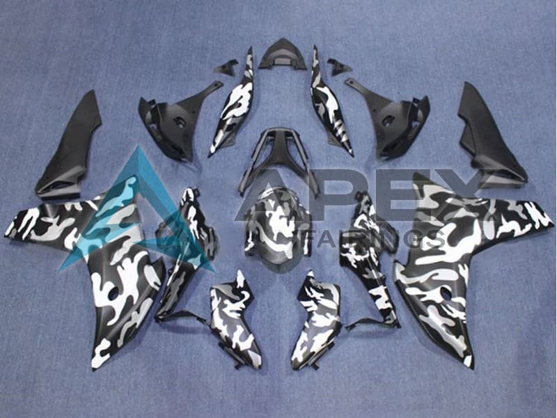 Black White Camouflage - Honda CBR600F (2011-2013) ABS Fairings | Apex Fairings