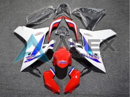 White Red Blue HRC - Honda CBR600F (2011-2013) ABS Fairings — Style FE13 | Apex Fairings — view 1