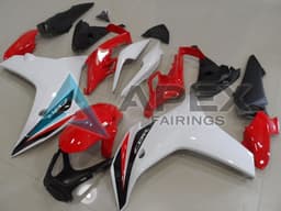 White Red Glossy Black - Honda CBR600F (2011-2013) ABS Fairings — Style FE16 | Apex Fairings — view 1