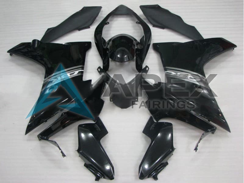 Glossy Black - Honda CBR600F (2011-2013) ABS Fairings — Style FE3 | Apex Fairings