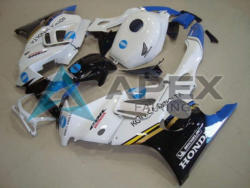 White Blue Glossy Black Konica Minolta - Honda CBR600 F3 (1997-1998) ABS Fairings | Apex Fairings