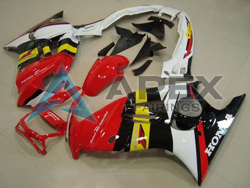 White Red Yellow Glossy Black - Honda CBR600 F3 (1997-1998) ABS Fairings | Apex Fairings