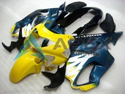 Yellow Dark Blue Glossy Black - Honda CBR600 F4 (1999-2000) ABS Fairings | Apex Fairings — view 1