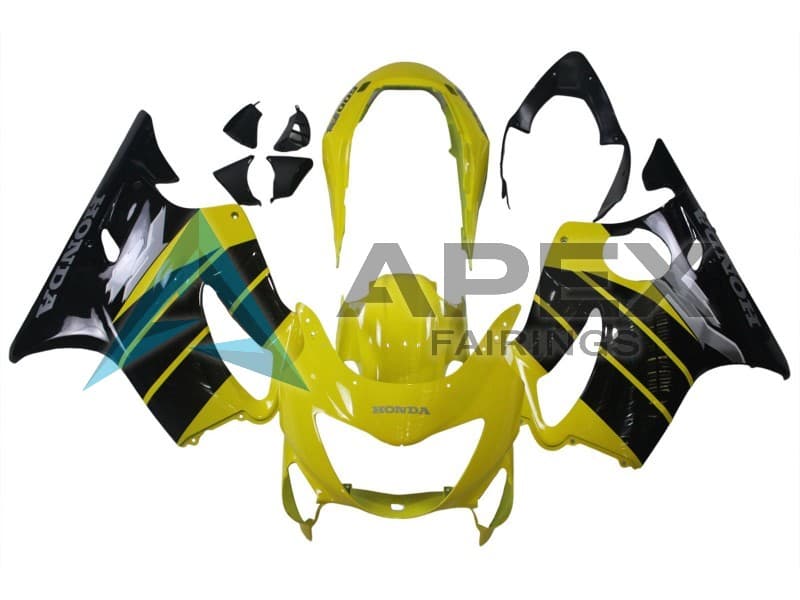 Yellow Glossy Black - Honda CBR600 F4 (1999-2000) ABS Fairings | Apex Fairings