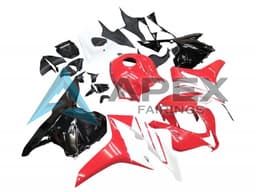 White Red Glossy Black - Honda CBR600RR (2009-2012) ABS Fairings — Style FE202 | Apex Fairings — view 2