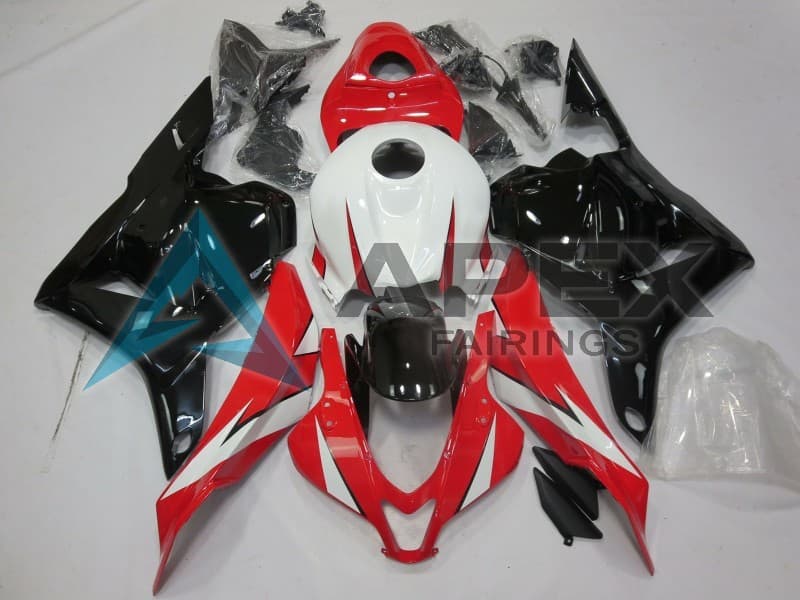 White Red Glossy Black - Honda CBR600RR (2009-2012) ABS Fairings — Style FE203 | Apex Fairings