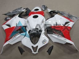 White Red Glossy Black - Honda CBR600RR (2009-2012) ABS Fairings — Style FE205 | Apex Fairings — view 1