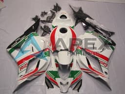 White Red Green Castrol - Honda CBR600RR (2009-2012) ABS Fairings — Style FE209 | Apex Fairings — view 1