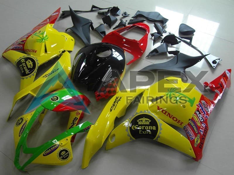 Yellow Red Green Glossy Black Corona Extra - Honda CBR600RR (2009-2012) ABS Fairings | Apex Fairings