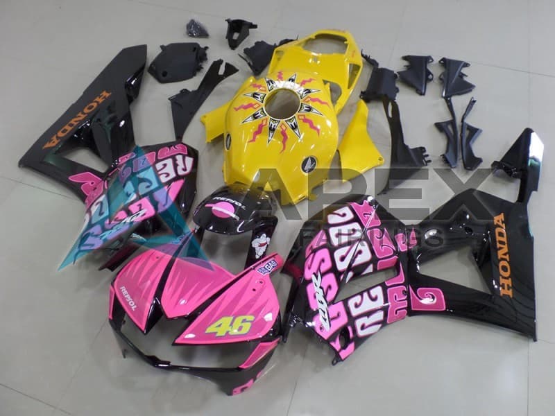 Yellow Pink Glossy Black Rossi 46 - Honda CBR600RR USA Spec (2013-2026) ABS Fairings | Apex Fairings