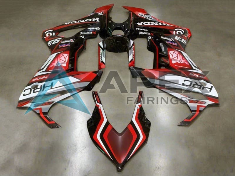 White Red Glossy Black HRC - Honda CBR650R (2021-2023) ABS Fairings | Apex Fairings