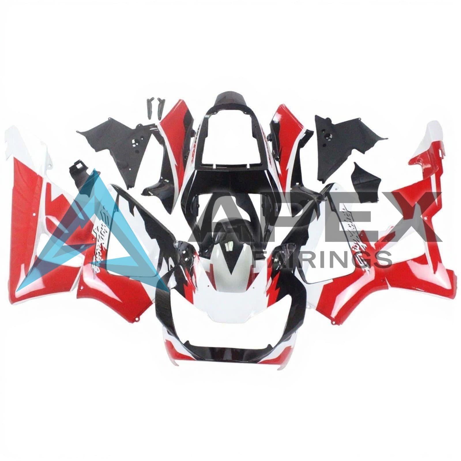 Red & Black - Honda CBR900RR CBR929RR (2000-2001) ABS Fairings — Style A12 | Apex Fairings