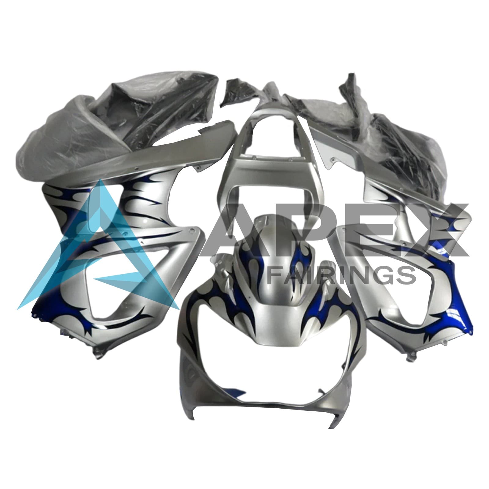 Silver & Blue - Honda CBR900RR CBR929RR (2000-2001) ABS Fairings | Apex Fairings