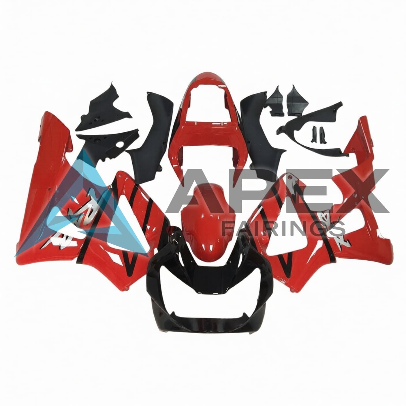 Red & Black - Honda CBR900RR CBR929RR (2000-2001) ABS Fairings — Style A9 | Apex Fairings
