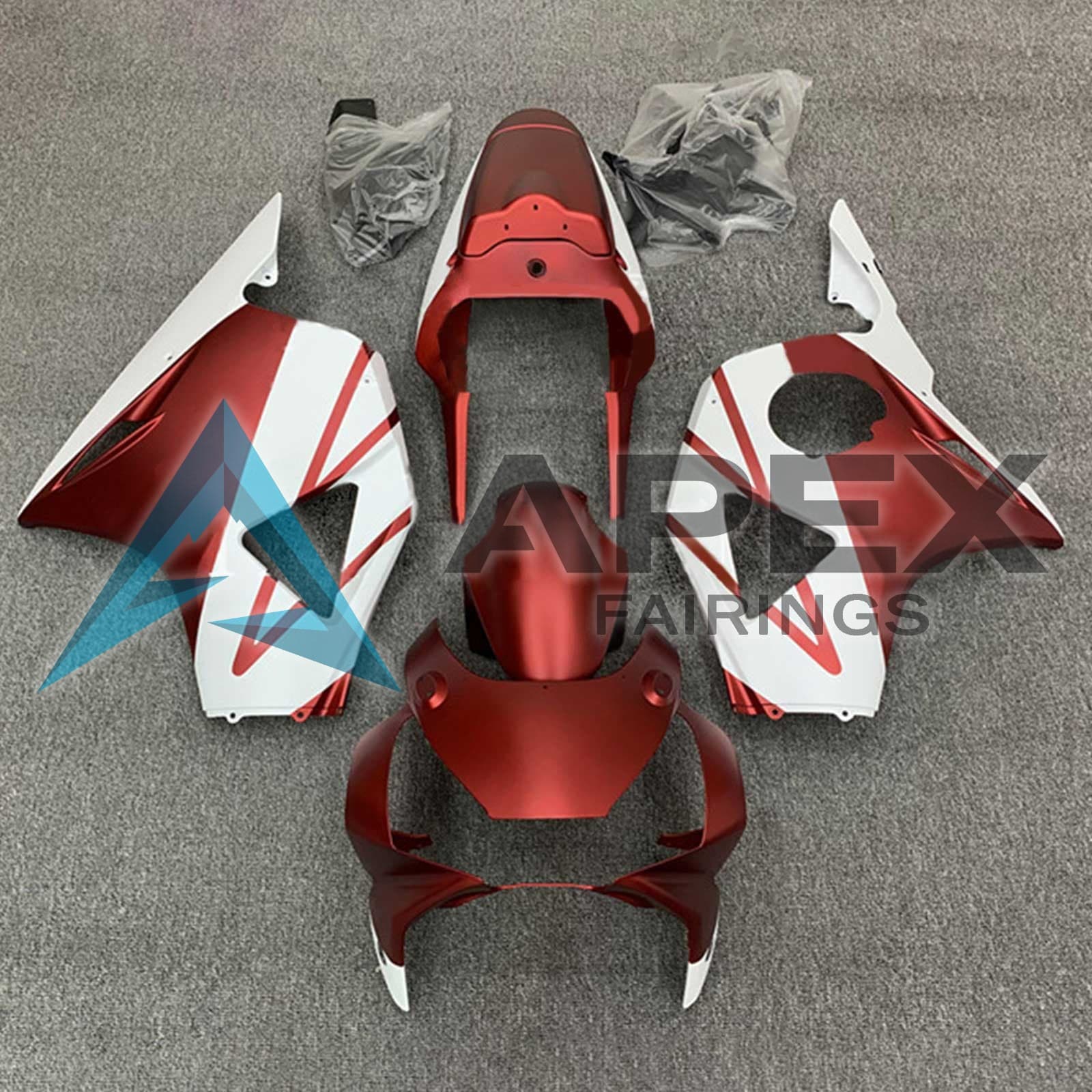 Matte Red & White - Honda CBR900RR CBR959RR (2002-2003) ABS Fairings | Apex Fairings