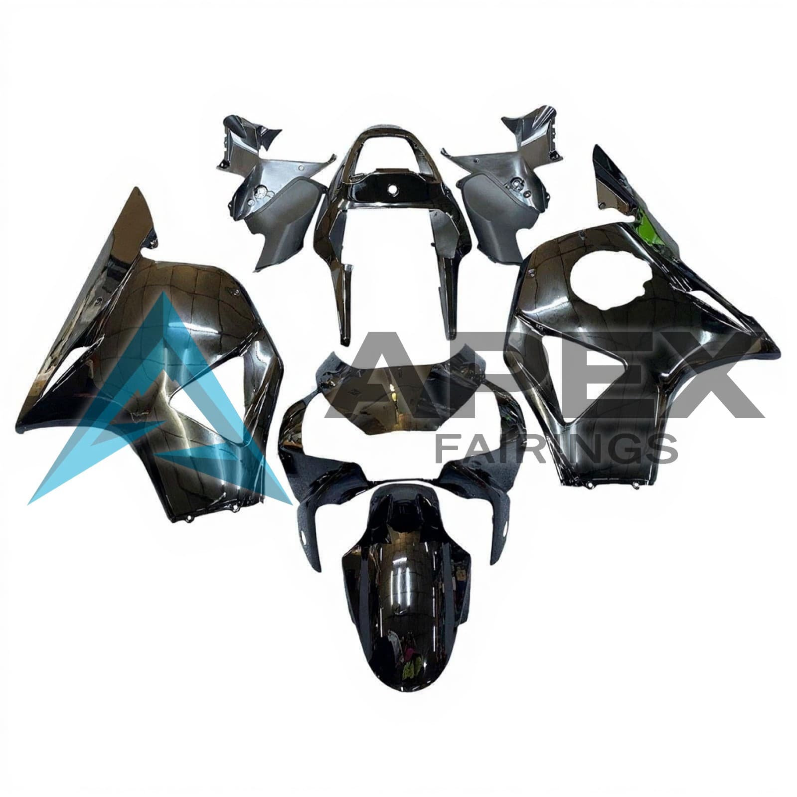 Black - Honda CBR900RR CBR959RR (2002-2003) ABS Fairings — Style A16 | Apex Fairings