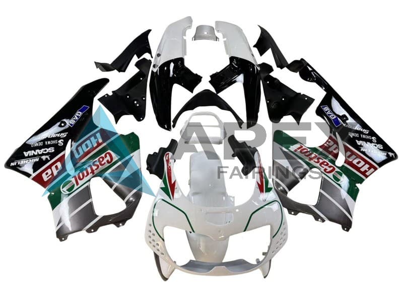 White Green Grey Glossy Black Castrol - Honda CBR900RR CBR893RR SC33 (1996-1997) ABS Fairings | Apex Fairings