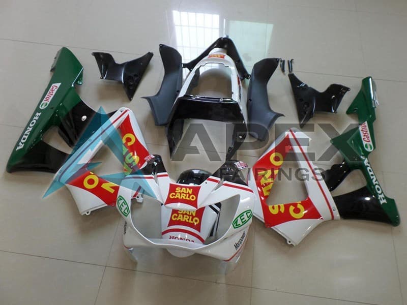 White Red Green Glossy Black San Carlo - Honda CBR900RR CBR929RR SC44 (2000-2001) ABS Fairings | Apex Fairings