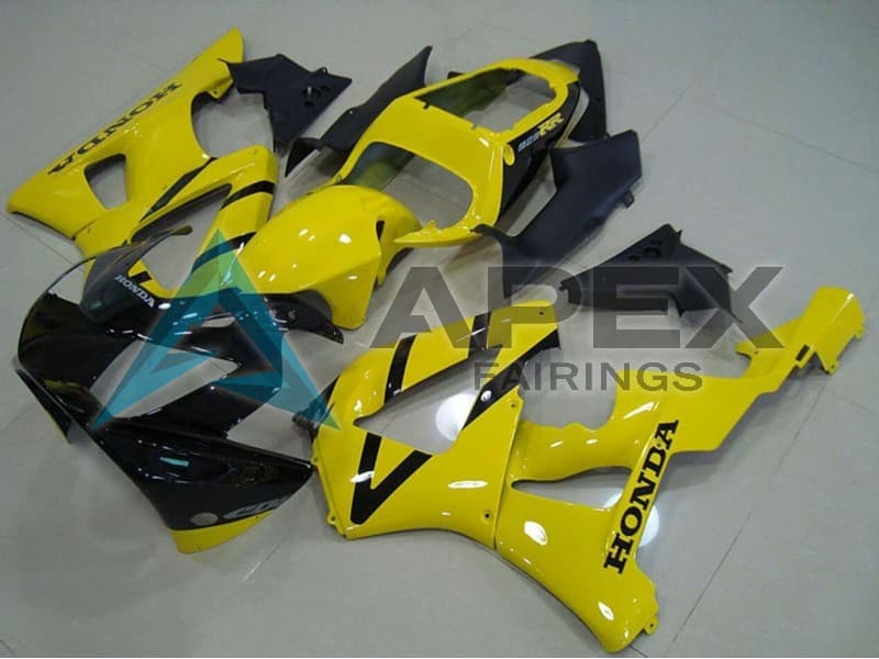 Yellow Glossy Black - Honda CBR900RR CBR929RR SC44 (2000-2001) ABS Fairings — Style FE47 | Apex Fairings
