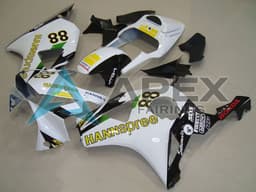 White Yellow Glossy Black Hannspree 88 - Honda CBR900RR CBR954RR SC50 (2002-2003) ABS Fairings | Apex Fairings — view 1