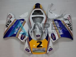 White Blue Yellow Gold Rothmans Elf 2 - Honda NSR250R MC28 (1994-1998) ABS Fairings | Apex Fairings — view 1