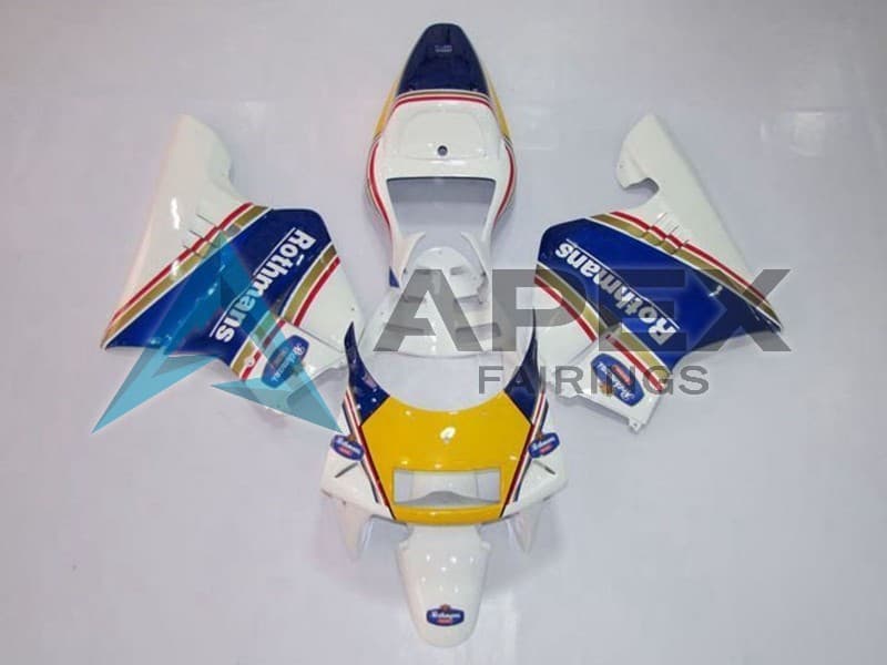 White Blue Yellow Gold Rothmans - Honda NSR250R MC28 (1994-1998) ABS Fairings — Style FE3 | Apex Fairings