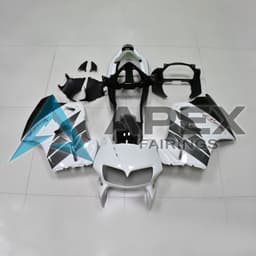 White & Black with Grey Stripe - Honda VFR800 Viffer / Interceptor (1998-2001) ABS Fairings | Apex Fairings — view 1
