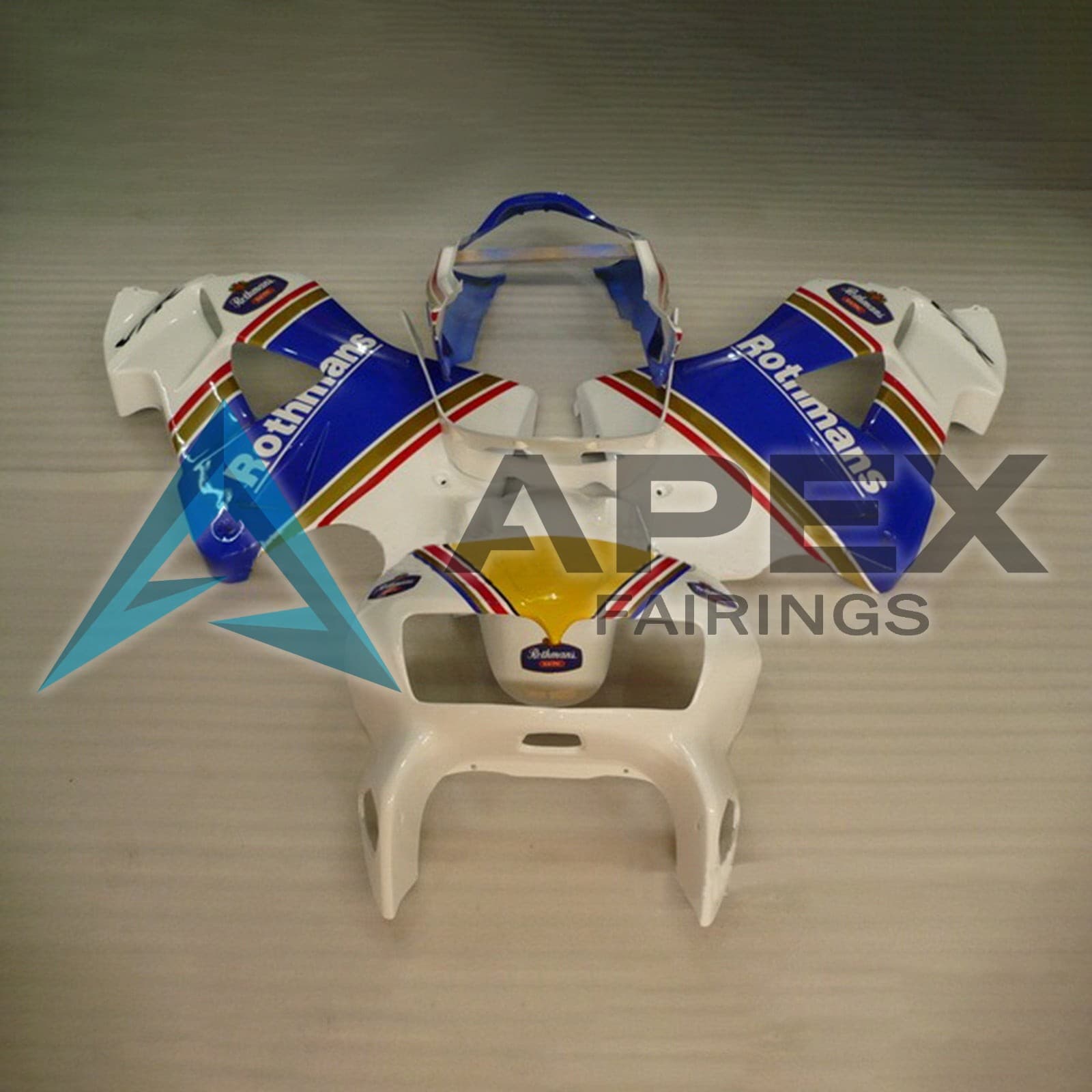 Blue & White Body with Rothmans Logo - Honda VFR800 Viffer / Interceptor (1998-2001) ABS Fairings | Apex Fairings