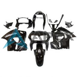 Glossy Black Body with White VFR Logo - Honda VFR800 Viffer / Interceptor (1998-2001) ABS Fairings | Apex Fairings — view 1