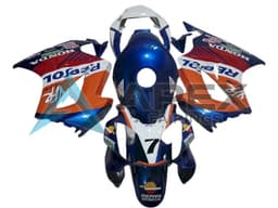 White Orange Blue Repsol - Honda VFR800 Interceptor RC46 (2002-2016) ABS Fairings | Apex Fairings — view 1
