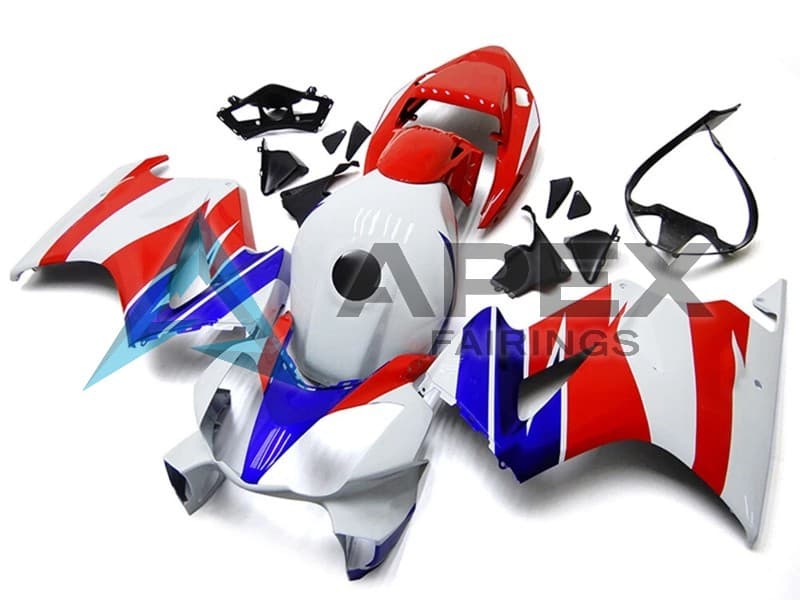 White Red Blue No Decal - Honda VFR800 Interceptor RC46 (2002-2016) ABS Fairings | Apex Fairings