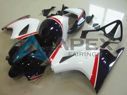 White Red Dark Blue - Honda VFR800 Interceptor RC46 (2002-2016) ABS Fairings — Style FE76 | Apex Fairings — view 1