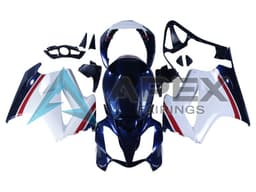 White Red Dark Blue - Honda VFR800 Interceptor RC46 (2002-2016) ABS Fairings — Style FE77 | Apex Fairings — view 1