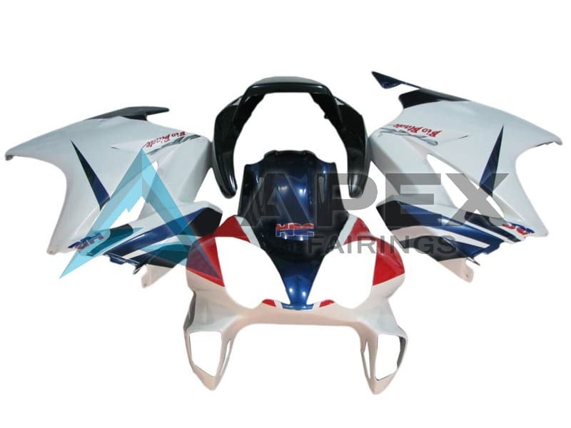 White Red Dark Blue HRC - Honda VFR800 Interceptor RC46 (2002-2016) ABS Fairings | Apex Fairings