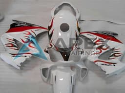 White Red Flame - Honda VFR800 Interceptor RC46 (2002-2016) ABS Fairings | Apex Fairings — view 1