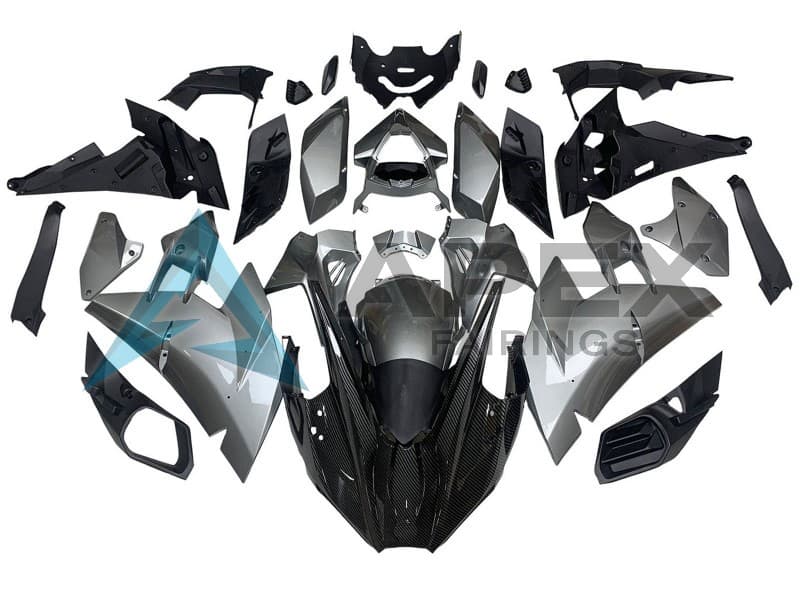 Silver Black Carbon Fiber - Kawasaki Ninja H2 (2015-2022) ABS Fairings | Apex Fairings