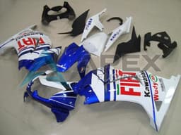 White Blue Red Fiat - Kawasaki Ninja250 / EX250 / ZX-250R (2008-2012) ABS Fairings | Apex Fairings — view 1