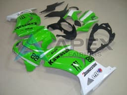 White Green Black Monster 88 - Kawasaki Ninja250 / EX250 / ZX-250R (2008-2012) ABS Fairings | Apex Fairings — view 1